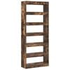 vidaXL Book Cabinet Smoked Oak 80 x 30 x 198 cm Engineered Wood