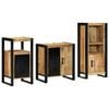 vidaXL Bathroom Furniture Set 3 pcs Brown and Black Solid Mango Wood