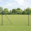 vidaXL Fence with Post Grey 1.6 x 10 m Steel and PVC
