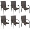 vidaXL 7 Piece Garden Dining Set Poly Rattan Brown