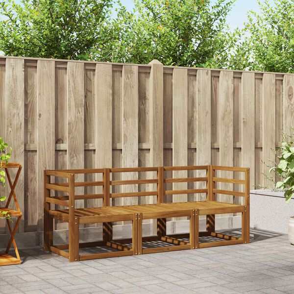 vidaXL Outdoor Sofa Set 3 pcs Natural Solid Acacia Wood