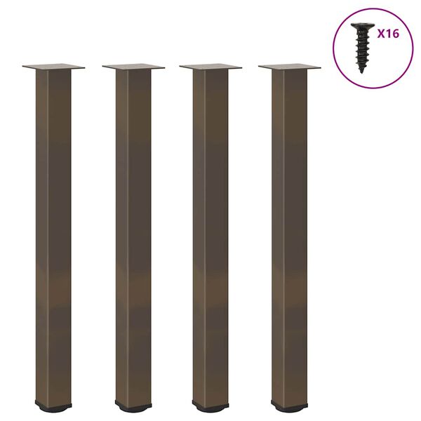 vidaXL Bar Table Legs 4 pcs Natural Steel 100-102 cm Steel