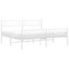 vidaXL Metal Bed Frame without Mattress with Footboard White 200x200cm