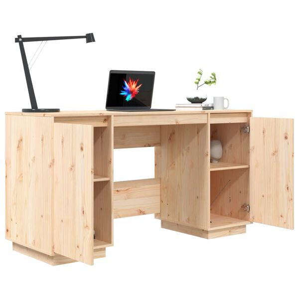 vidaXL Desk 140x50x75 cm Solid Wood Pine