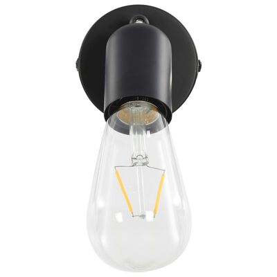 vidaXL Spot Lights 2 pcs with Filament Bulbs 2 W Black E27