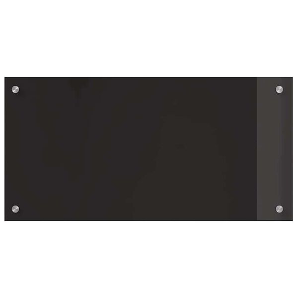 vidaXL Kitchen Backsplash 2 pcs Black 80 x 40 cm Tempered Glass