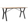 vidaXL Dining Table Y-Frame 140x80x75.5 cm Solid Wood Pine and Steel