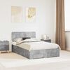 vidaXL Bed Frame Concrete Grey 135 x 190 cm Engineered Wood