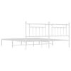 vidaXL Metal Bed Frame without Mattress with Headboard White 200x200cm