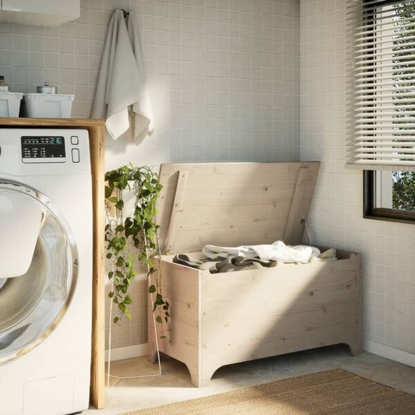 vidaXL Storage Box with Lid RANA 100x49x54 cm Solid Wood Pine