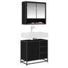 vidaXL Bathroom Furniture Set 2 pcs Black Oak Engineered Wood