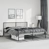 vidaXL Metal Bed Frame without Mattress with Footboard Black 183x213cm