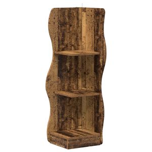 vidaXL Corner Shelf Old Wood 34 x 33 x 102 cm Engineered Wood