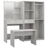 vidaXL Dressing Table Set with LED Concrete Grey Engineered Wood