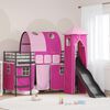 vidaXL Kids'Loft Bed Frame Black and Pink 74.5 x 190 cm Metal