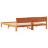 vidaXL Bed Frame with Headboard Wax Brown 180 x 200 cm Solid Pine Wood