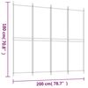 vidaXL 4-Panel Room Divider White 200x180 cm Fabric