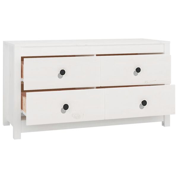 vidaXL Side Cabinet White 100x40x54 cm Solid Wood Pine