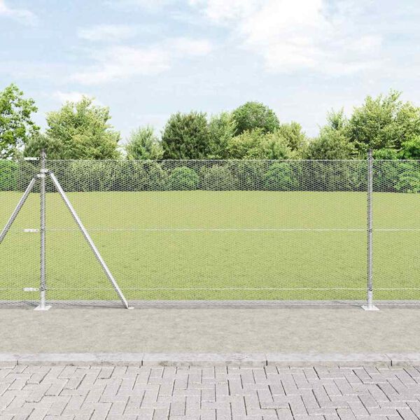 vidaXL Fence Post Silver 25 x 0.8 m (13 mm mesh) Steel
