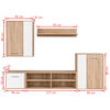 vidaXL TV Cabinet Set 5 pcs White and Sonoma oak 221 x 30 x 80 cm