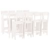 vidaXL 9 Piece Garden Bar Set White Solid Wood Pine
