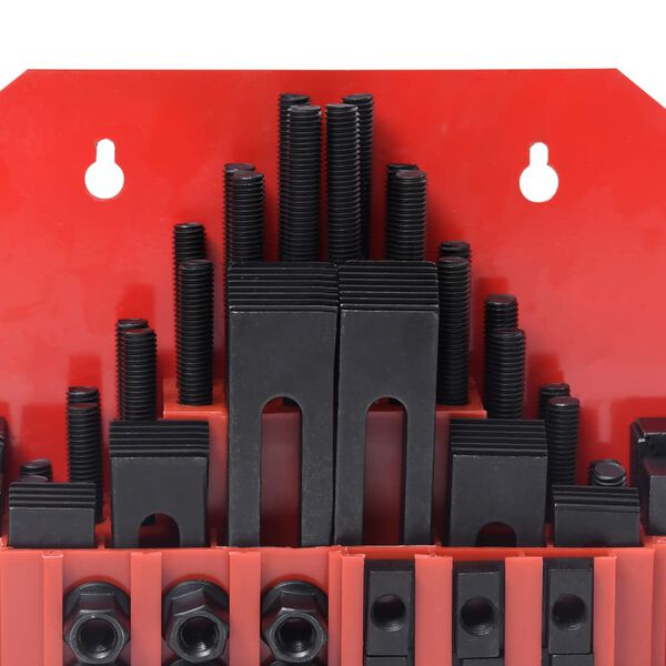 vidaXL 58 Pieces Clamping Set Steel T Slot M12