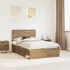vidaXL Bed Frame Artisian Oak 120 x 190 cm Solid Pine Wood