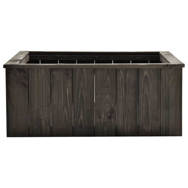 vidaXL Raised Bed Dark Grey 74x77x30 cm Solid Pinewood