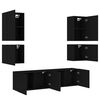 vidaXL 6 Piece TV Wall Units Black Engineered Wood