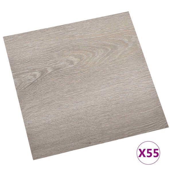 vidaXL Flooring Planks 55 pcs Taupe 5.11 m&sup2; PVC
