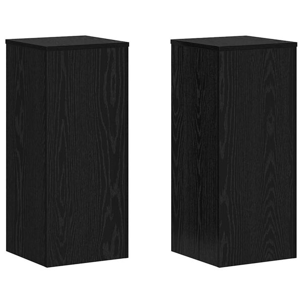 vidaXL Plant Stand 2 pcs Black Oak 30 x 30 x 70 cm Engineered Wood