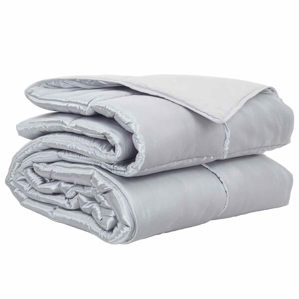 vidaXL Full Year Duvet Silver 135 x 220 cm Satin and Microfiber