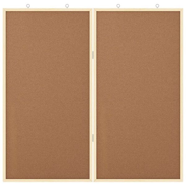 vidaXL Bulletin Board Folding Brown 80 x 80 x 1.4 cm Solid pine wood