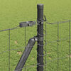 vidaXL Fence with Post Grey 1 x 25 m Steel and PVC