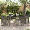 vidaXL Garden Dining Set 5 pcs Grey Powder-Coated Steel