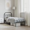 vidaXL Metal Bed Frame without Mattress with Headboard Black 75x190cm