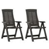 vidaXL Reclining Folding Chairs 2 pcs Plastic Anthracite