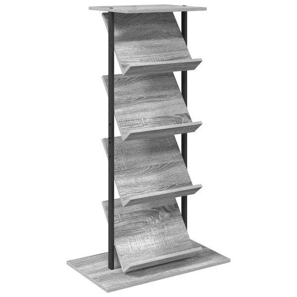 vidaXL Magazine Rack Grey Sonoma 68 x 40 x 123.5 cm Engineered Wood