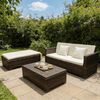 vidaXL 2 Piece Garden Lounge Set with Cushions Poly Rattan Brown