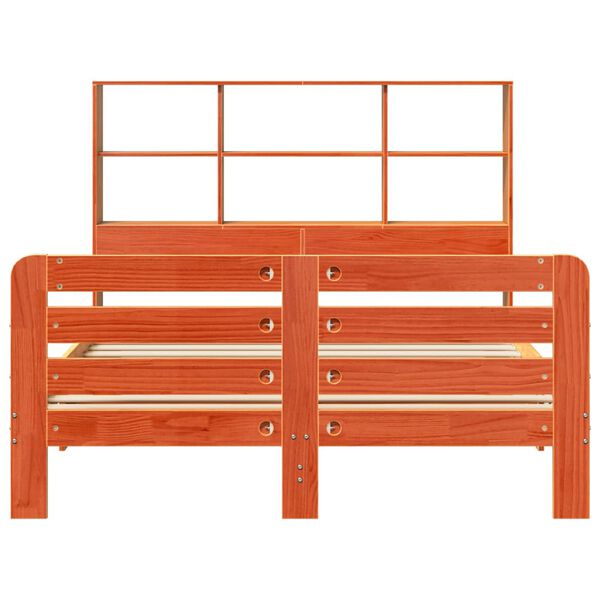 vidaXL Bed Frame without Mattress Wax Brown 150x200 cm King Size Solid Wood Pine
