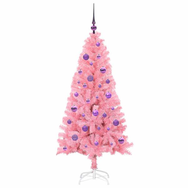 vidaXL Christmas Tree with 150 LEDs with Stand Pink 150 cm PVC