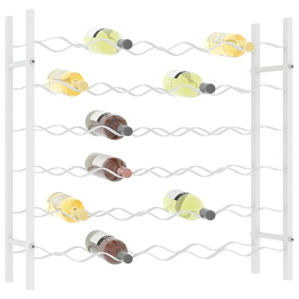 vidaXL Wine Rack for 36 Bottles White Metal