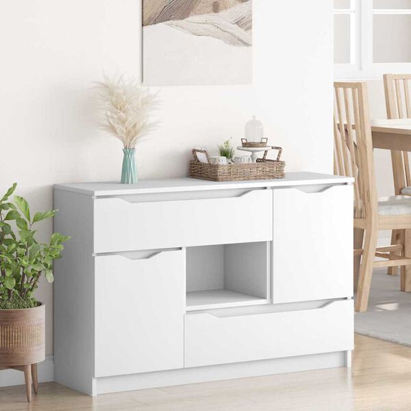 vidaXL Sideboard with Drawer White 100 x 30 x 65.6 Engineered Wood