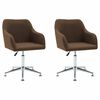 vidaXL Swivel Dining Chairs 2 pcs Brown Fabric