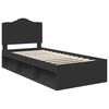 vidaXL Bed Frame with Headboard Black 90 x 200 cm Solid Pine Wood