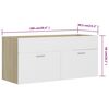 vidaXL Bathroom Furniture Set White and Sonoma Oak Engineered Wood