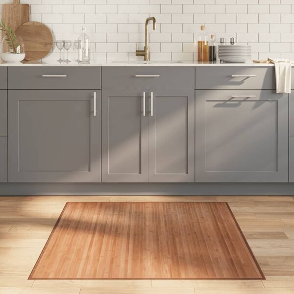 vidaXL Rug Square Natural100x100 cm Bamboo