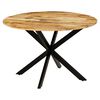 vidaXL Dining Table Solid Rough Mango Wood and Steel 120x77 cm