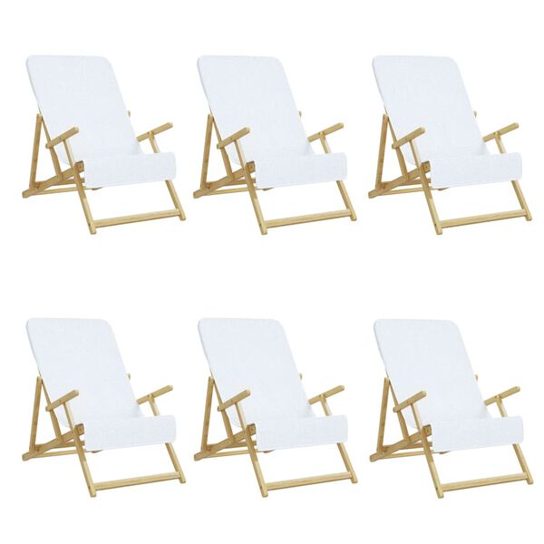 vidaXL Beach Towels 6 pcs White 60x135 cm Fabric 400 GSM