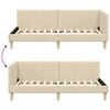 vidaXL Corner Bed Frame with Headboard Cream 80 cm x 200 cm Velvet
